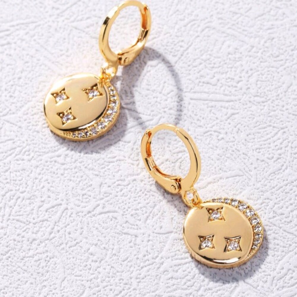 14k Gold Plated Earrings with diamond For Women's
